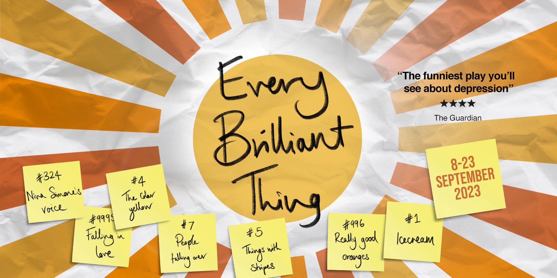 Every Brilliant Thing by Duncan MacMillan synopsis